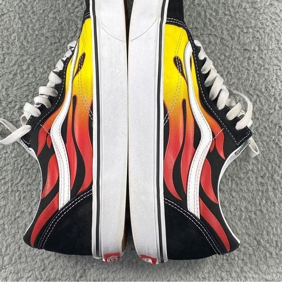 VANS FLAME OLD SKOOL SHOES MANS 11.5 PRINTS LACE UP MULTI COLOR SUEDE SNEAKERS - Picture 11 of 16